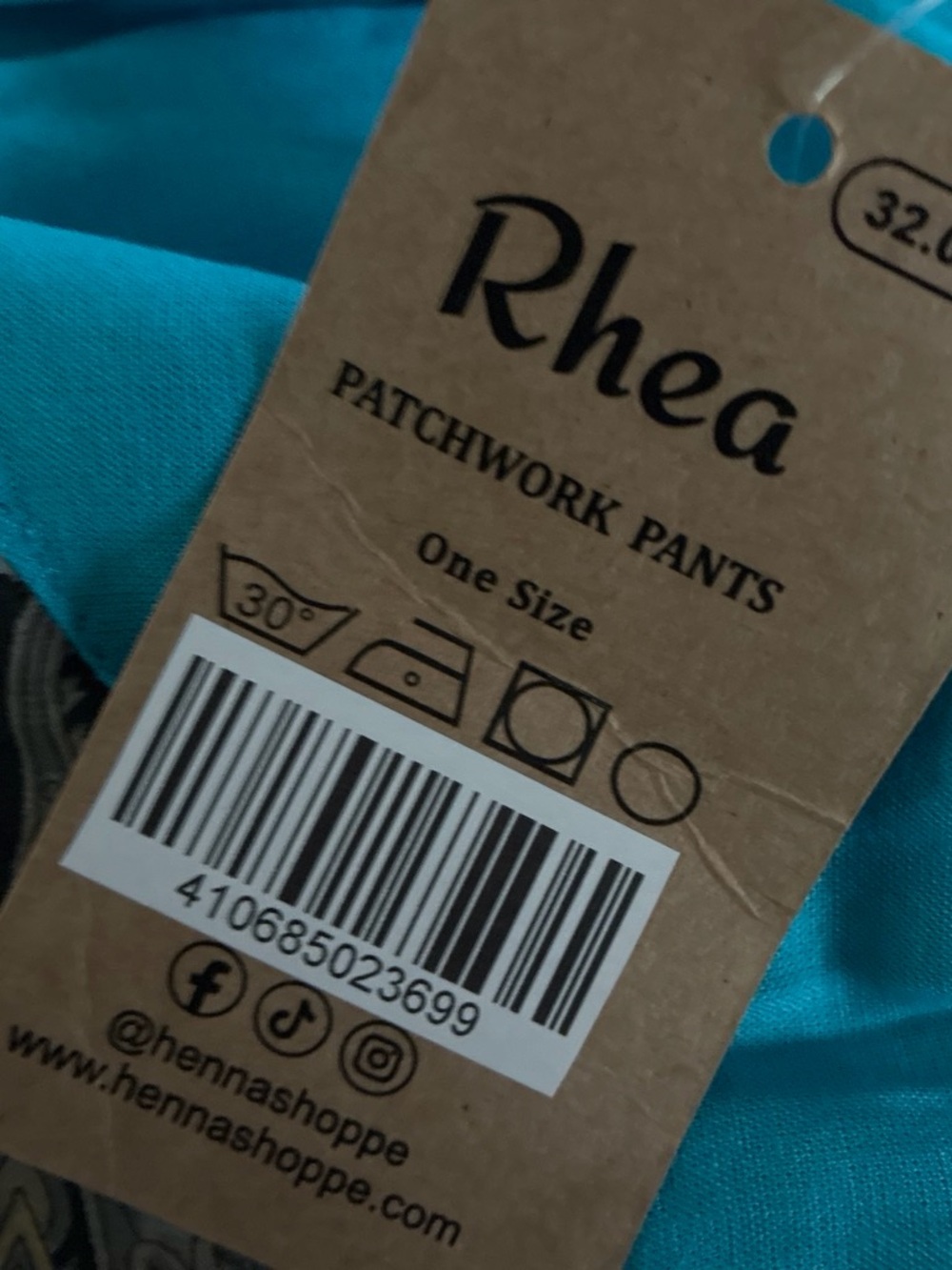 Rhea Costa Teal Patchwork Wide Leg Pants